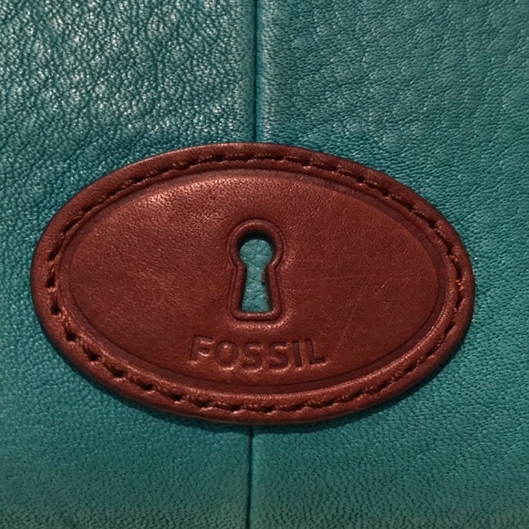 Fossil Teal Green Leather Messenger/ Crossbody Bag - Picture 2 of 16